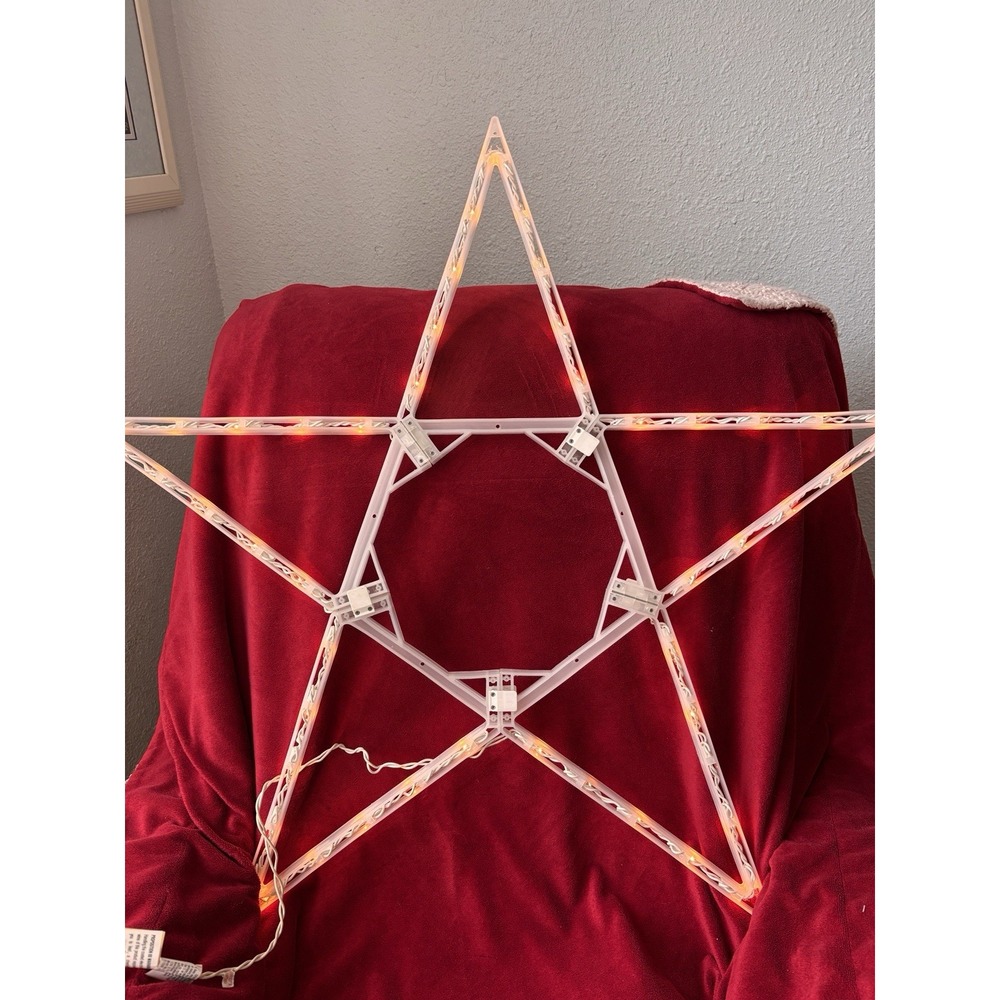 32" Holiday Time Lighted Star 50 Lights Window Decor Folded In Original Box